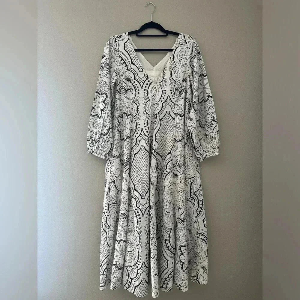 ANTHROPOLOGIE Long-Sleeve V-Neck Dress Size Small NWT - Picture 5 of 11
